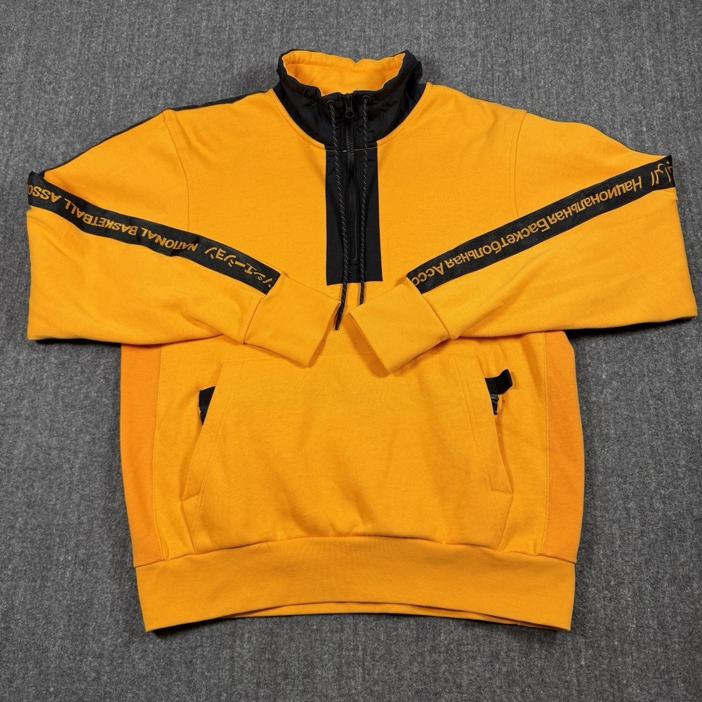 Nike NBA Men's S Pullover Sweatshirt Orange 1/4 Zip Basketball Graphic